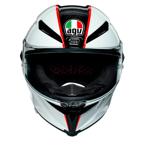 CASCO AGV PISTA GP RR SCUDERIA CARBON BLANCO-ROJO