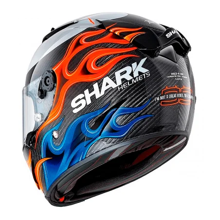 CASCO SHARK RACE-R PRO CARBON REPLICA LORENZO 2019 CARBONO / AZUL / ROJO