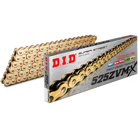 Cadena de transmisión DID ZVMX 525 Super Reforzada Dorado