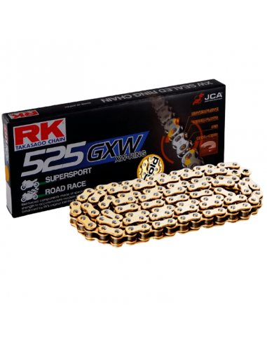 Cadena de transmisión RK GXW 525 / 530 Reforzada dorada