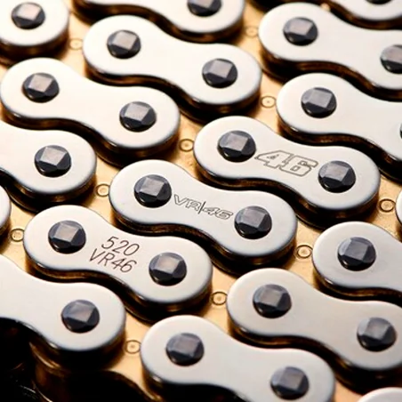 Cadena de transmisión DID VR46 520 plata / dorada