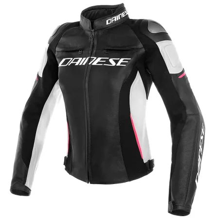 CHAQUETA DAINESE RACING 3 LADY BLACK /WHITE / FUCHSIA