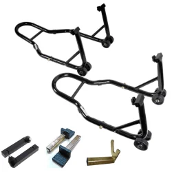 Pack Caballetes Delantero y Trasero Universales 6ON Negros Desmontables