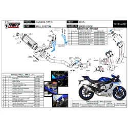 KOMPLETTER AUSPUFF MIVV SPEED EDGE TITANIUM YAMAHA R1 / R1M 2015-2021 2