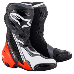 BOTAS ALPINESTARS SUPERTECH-R VENTED BLACK / RED FLUO / WHITE / GRAY