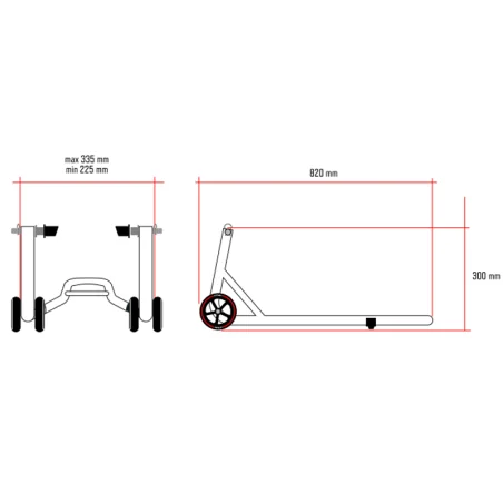 CABALLETE TRASERO UNIVERSAL ITR CON SOPORTES DE DIÁBOLOS Y BASCULANTE (NUEVO DISEÑO)