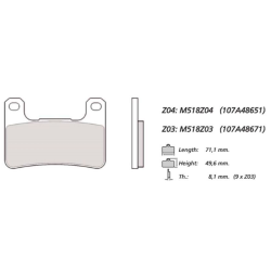 BREMBO Pastillas de freno Z04 KAWASAKI / SUZUKI. M518Z04 107A48651
