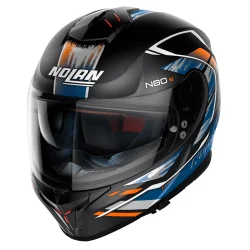 CASCO NOLAN N80-8 THUNDERBOLT N-COM FLAT BLACK / ORANGE