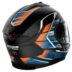 CASCO NOLAN N80-8 THUNDERBOLT N-COM FLAT BLACK / ORANGE 2