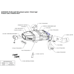 DÄMPFER AKRAPOVIC TITAN KAWASAKI ZX-6R 07-08 GENEHMIGT 2