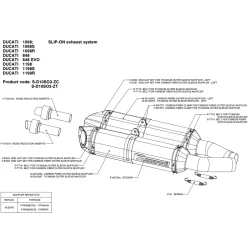 DÄMPFER GLEITEN AUF AKRAPOVIC CARBON DUCATI 848 EVO 08-13 2
