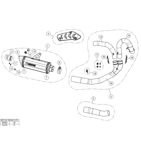 AKRAPOVIC CONECTOR DUCATI MONSTER 821 2014-2019 L-D12SO2