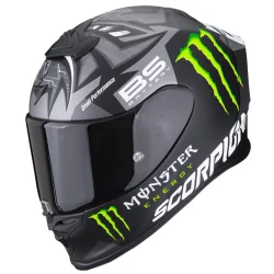 CASCO SCORPION EXO-R1 AIR FABIO QUARTARARO MONSTER REPLICA MATT BLACK / SILVER