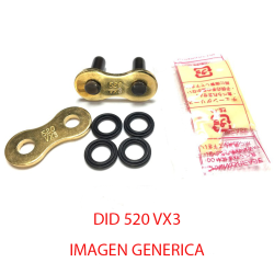 Enganche Con Remache DID 520 VX3 Oro