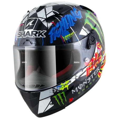CASCO SHARK RACE-R PRO CARBON REPLICA LORENZO CATALUNYA GP CARBON / CHROM / GREEN