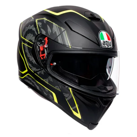 CASCO AGV K-5 S PINLOCK MAXVISION TORNADO BLACK / YELLOW FLUO