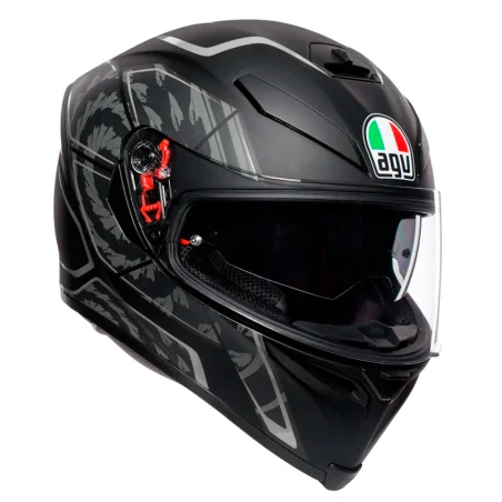 CASCO AGV K-5 S PINLOCK MAXVISION TORNADO MATT BLACK / SILVER