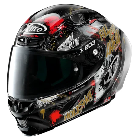 CASCO X-LITE X-803 RS ULTRA CARBON HOLESHOT BLACK / RED