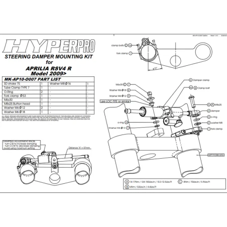 copy of AMORTIGUADOR TRASERO HYPERPRO 46MM APRILIA RS 660 2021-2022