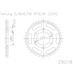 Piñón ESJOT acero 525 en 15