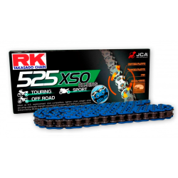 Cadena de transmisión RK XSO 525 Azul 114 eslabones