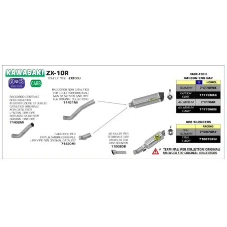 DB-KILLER ARROW PARA SILENCIOSO GP2 PARA KAWASAKI, APRILIA, YAMAHA