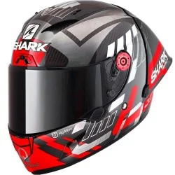 CASCO SHARK RACE-R PRO GP 06 REPLICA ZARCO WINTER TEST CARBON / CHROM / RED