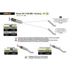 ESCAPE HOMOLOGADO ARROW GP2 DARK PARA APRILIA TUONO V4 1100 17-20 2