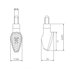 copy of PUIG LED-Blinker Spitzenmodelle kurzer Arm schwarz 2