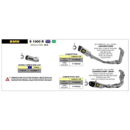copy of ARROW TITANIUM "TRACK" SCHALLDÄMPFER EURO 5 ZUGELASSEN BMW S 1000 RR / R 2021-2022