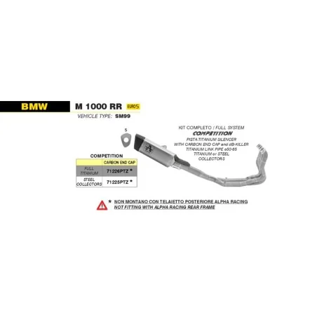ESCAPE COMPLETO ARROW PISTA NO HOMOLOGADO EN TITANIO PARA BMW M1000RR 20-23