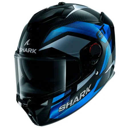 CASCO SHARK SPARTAN GT PRO CARBON RITMO CARBON / BLUE / CHROM