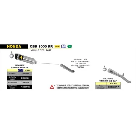 CONECTOR ARROW PARA COLECTORES ORIGINALES HONDA CBR 1000 RR 17-19