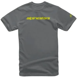 CAMISETA ALPINESTARS LINEAR WORDMARK CHARCOAL YELLOW FLUO