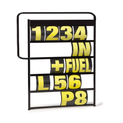 ZEITTAFEL + ABDECKUNG + FLUORGELBES ZAHLEN-KIT 105 X 75