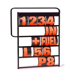 ZEITTAFEL + ABDECKUNG + FLUORROTES ZAHLEN-KIT 105 X 75