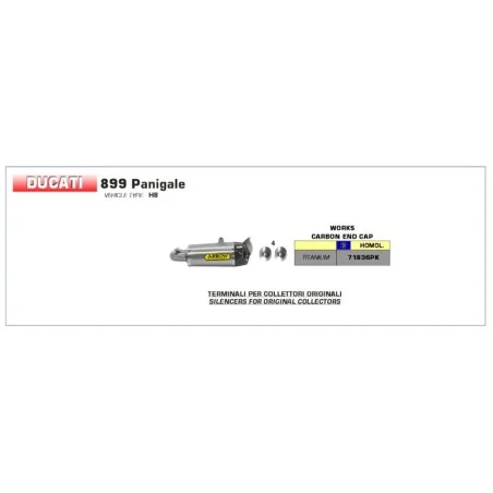 ESCAPE ARROW WORKS HOMOLOGADO EN TITANIO PARA DUCATI PANIGALE 1199 12-15 / PANIGALE 899 14-15