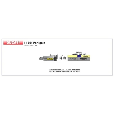 ESCAPE ARROW WORKS HOMOLOGADO EN TITANIO PARA DUCATI PANIGALE 1199 12-15 / PANIGALE 899 14-15