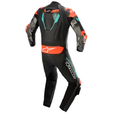 MONO ALPINESTARS ATEM V4 PROFESSIONAL BLACK / PETROL / RED FLUO