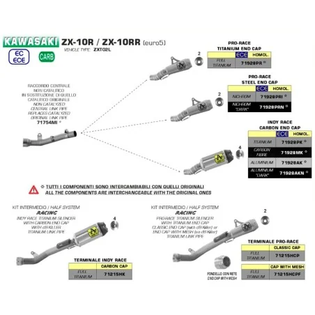 ESCAPE ARROW INDY RACE HOMOLOGADO EN CARBONO PARA KAWASAKI ZX-10 RR 2021
