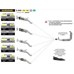 COLECTORES ARROW NO HOMOLOGADOS EN ACERO INOX. PARA KAWASAKI Z 900 20-23 2