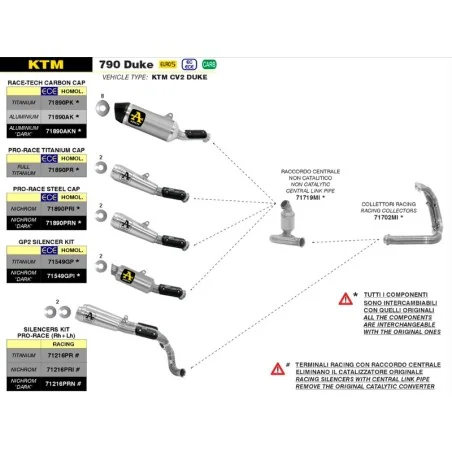 ESCAPE HOMOLOGADO ARROW PRO-RACE ACERO PARA KTM DUKE 790 18-19