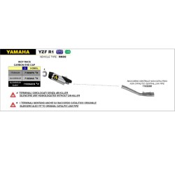 SUPRESOR DE CATALIZADOR ARROW NO HOMOLOGADOS EN ACERO INOX. PARA YAMAHA R1 15-16 2