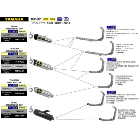 ESCAPE ARROW JET-RACE HOMOLOGADO EN TITANIO PARA YAMAHA MT 07 14-20