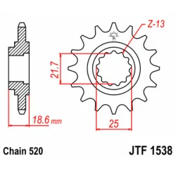 Piñon JTF 1538 Kawasaki Z750 / Z800