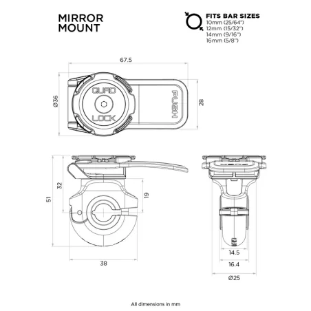 copy of Soporte para smartphone moto QUAD LOCK soporte para manillar