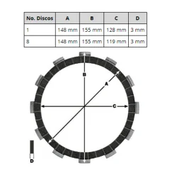 Kit Discos Embrague TRW MCC440-8 2