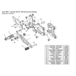 Estriberas BONAMICI RACING para YAMAHA YZF R1 2004-2006 CAMBIO NORMAL 2