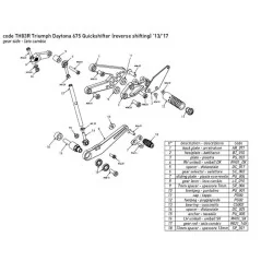 Estriberas BONAMICI RACING para TRIUMPH DAYTONA 675 PARA QUICKSHIFTER Y CAMBIO INVERTIDO 2013-2017 2