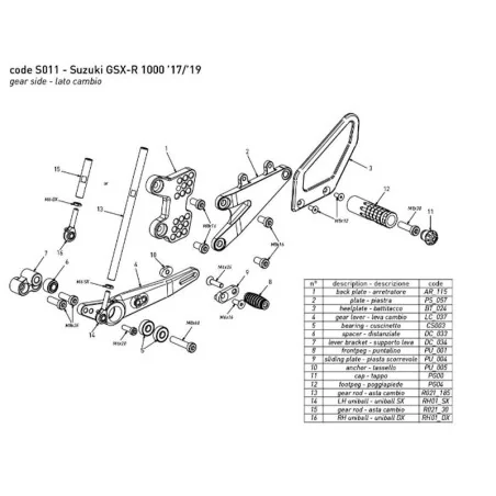 BONAMICI RACING Fußrasten für SUZUKI GSX-R 1000/R 2017-2021